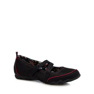 Mantaray Black floral lined flat shoes